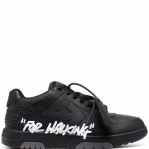OFF-WHITE Out Of Office OOO "For Walking" Low Tops Black White