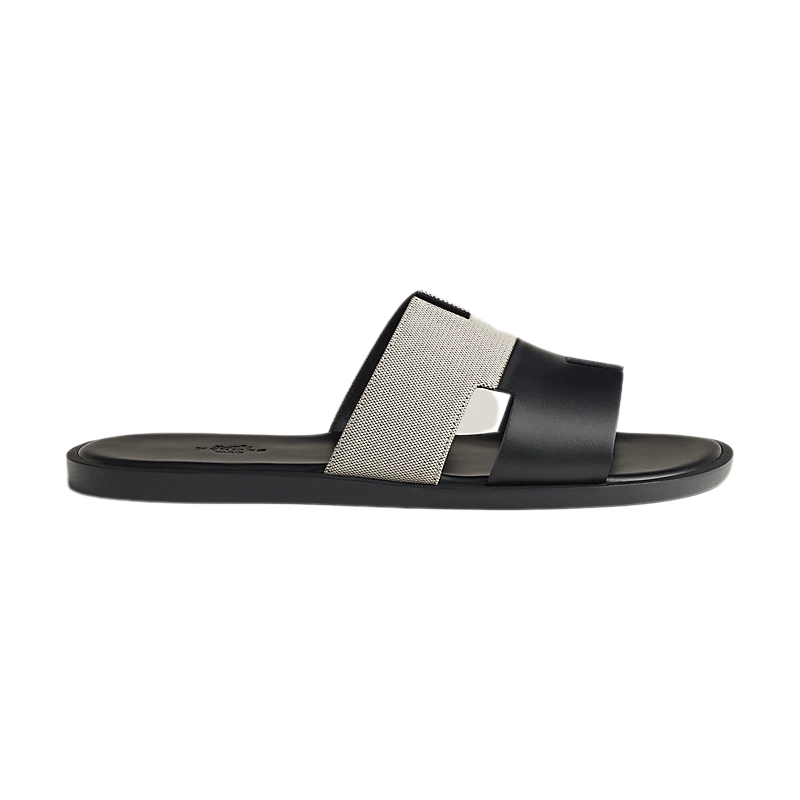 2_0eb5d514-d61d-4068-80a9-21a136c932b2.png Hermès Izmir sandal black and white - Image 1