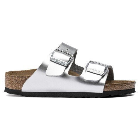 Birkenstock_Arizona_Children_s_Percoflor_-_Electro.jpg Birkenstock Arizona Children's Percoflor - Electroplated Silver with a Metallic Sheen - Image 1