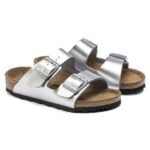 Birkenstock Arizona Children's Percoflor - Electroplated Silver with a Metallic Sheen - Image 4