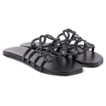 LOEWE Petal Anagram slide in soft calfskin black - Image 2