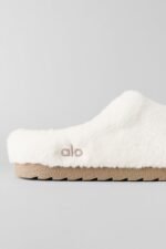 Alo Yoga Sherpa Recovery Slipper in the ivory color - Image 3
