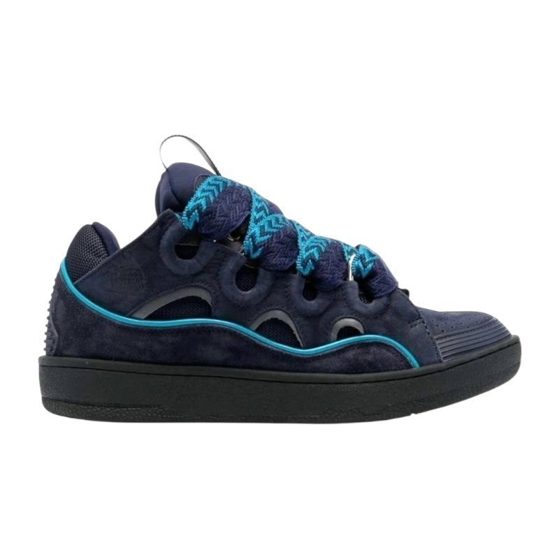 Photoroom_20250629_073512.jpg Lanvin ‘Curb’ suede and leather Sneakers in Navy - Image 1