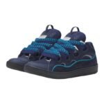 Lanvin ‘Curb’ suede and leather Sneakers in Navy - Image 4