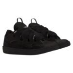 Lanvin ‘Curb’ Leather Blend Sneakers in Black - Image 2