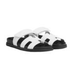 Hermes Chypre Sandals – White Palladium Hardware - Image 2