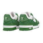 Louis Vuitton Trainer Green Monogram Denim White - Image 3