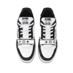 Louis Vuitton LV Trainer – Velcro Strap Monogram Denim Black White - Image 3