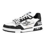 Louis Vuitton LV Trainer – Velcro Strap Monogram Denim Black White - Image 2