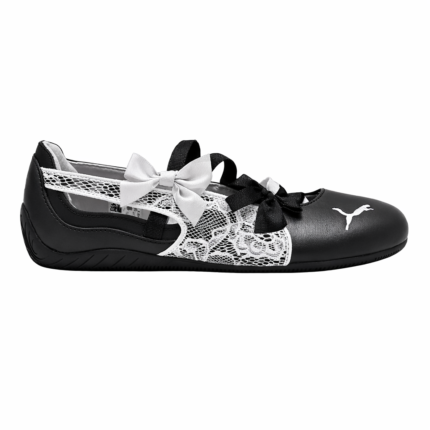 PUMA   SPEEDCAT   BALLET LACES   BLACK   WHITE WOMENS