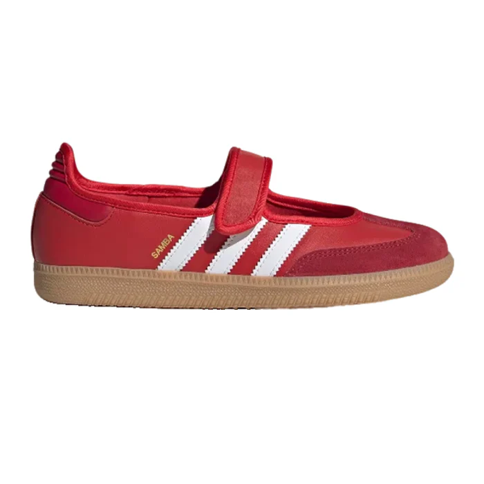 IMG_7499 Adidas Samba mary Jane Women's Ballerina Shoes in Red - Image 1