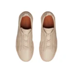 Zegna   -   Triple   Stitch   Deerskin Beige   Slip   On   Sneakers - Image 2