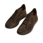 ZEGNA   Triple   Stitch   Sneakers Full   Brown   Suede - Image 2